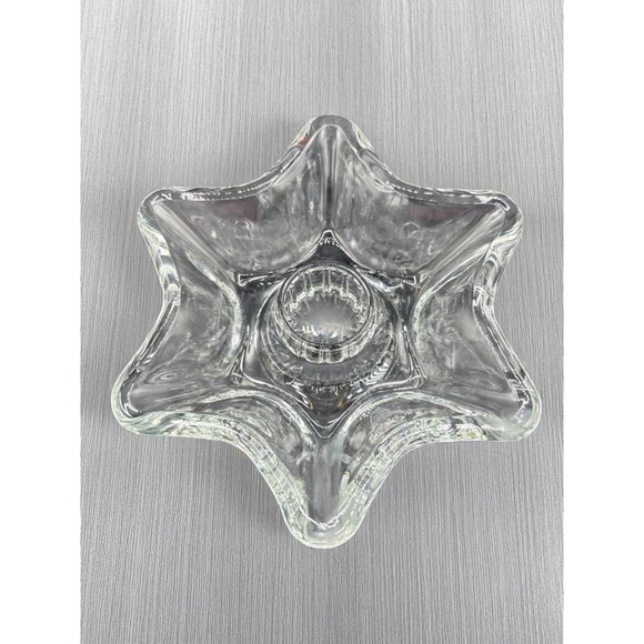 Set of 3 Vintage 5-6 point Glass Star Taper Candle Holders - Picture 6 of 7